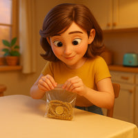 Putting gold into zip bag