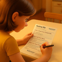 Filling out the packing slip