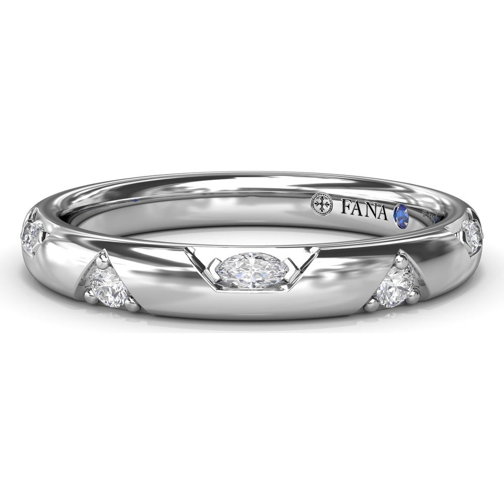 Abstract Band with Bezel-Set Marquise and Round Diamonds by Fana - 0.25 Carat Total Diamond Weight