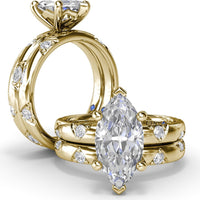 Abstract Band with Bezel-Set Marquise and Round Diamonds by Fana - 0.25 Carat Total Diamond Weight