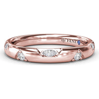 Abstract Band with Bezel-Set Marquise and Round Diamonds by Fana - 0.25 Carat Total Diamond Weight