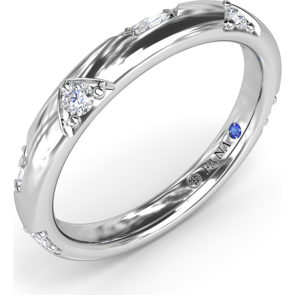 Abstract Band with Bezel-Set Marquise and Round Diamonds by Fana - 0.25 Carat Total Diamond Weight