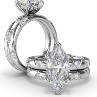 Abstract Band with Bezel-Set Marquise and Round Diamonds by Fana - 0.25 Carat Total Diamond Weight