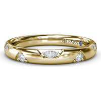 Abstract Band with Bezel-Set Marquise and Round Diamonds by Fana - 0.25 Carat Total Diamond Weight