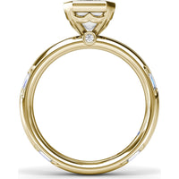 Abstract Emerald Cut Engagement Ring Setting with Baguette Diamonds by Fana - 0.27 Carat Total Diamond Weight