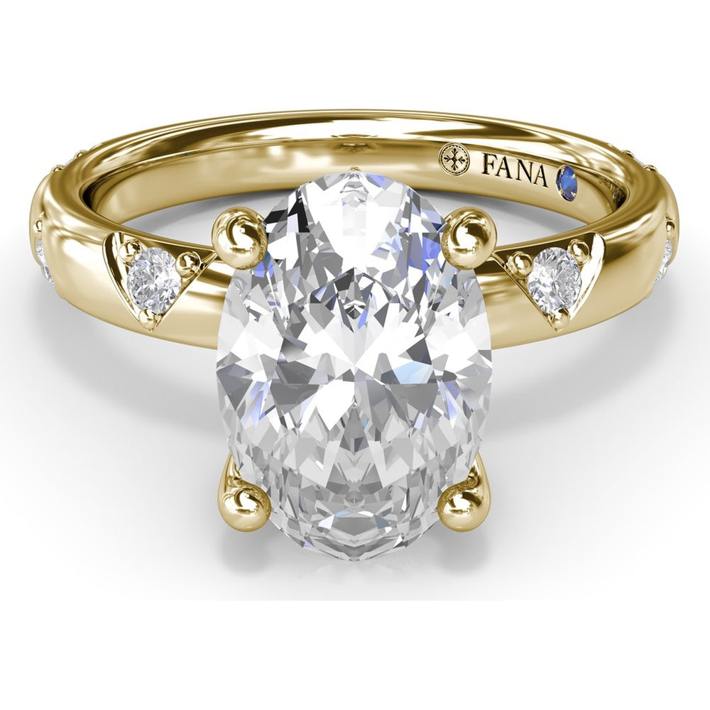 Abstract Oval Diamond Engagement Ring Setting with Round Diamond Accents by Fana - 0.31 Carat Total Diamond Weight
