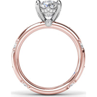 Abstract Oval Diamond Engagement Ring Setting with Round Diamond Accents by Fana - 0.31 Carat Total Diamond Weight