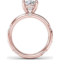 Abstract Oval Diamond Engagement Ring Setting with Round Diamond Accents by Fana - 0.31 Carat Total Diamond Weight