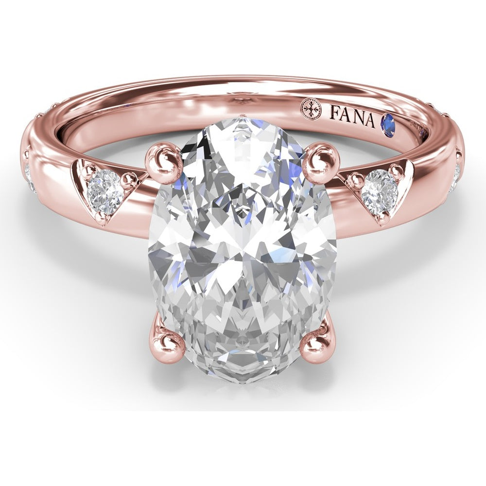 Abstract Oval Diamond Engagement Ring Setting with Round Diamond Accents by Fana - 0.31 Carat Total Diamond Weight