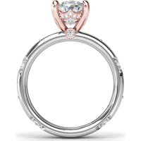 Abstract Oval Diamond Engagement Ring Setting with Round Diamond Accents by Fana - 0.31 Carat Total Diamond Weight