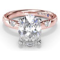 Abstract Oval Diamond Engagement Ring Setting with Round Diamond Accents by Fana - 0.31 Carat Total Diamond Weight