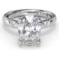 Abstract Oval Diamond Engagement Ring Setting with Round Diamond Accents by Fana - 0.31 Carat Total Diamond Weight