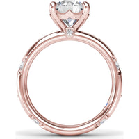 Abstract Round Diamond Engagement Ring Setting with Pavé Triangular Ridges by Fana - 0.26 Carat Total Diamond Weight