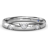 Abstract Wide Band with Prong Set Round Diamonds by Fana - 0.27 Carat Total Diamond Weight