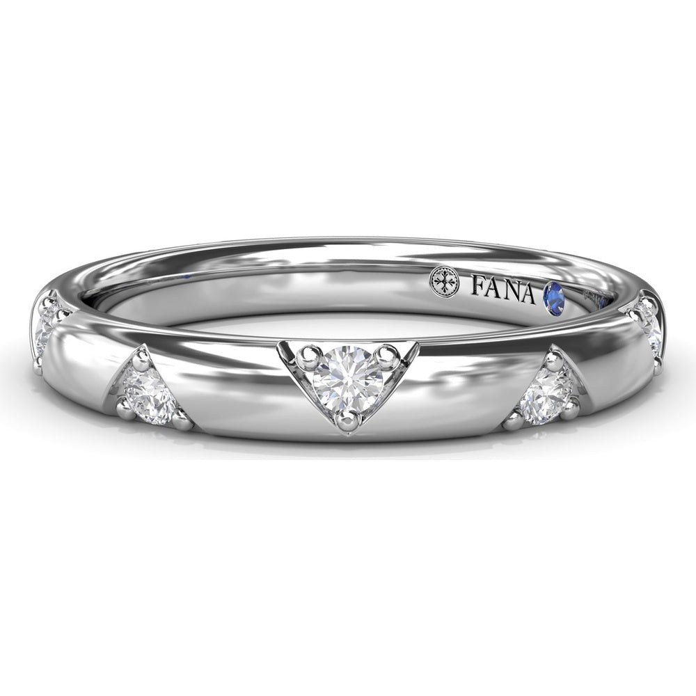 Abstract Wide Band with Prong Set Round Diamonds by Fana - 0.27 Carat Total Diamond Weight