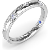 Abstract Wide Band with Prong Set Round Diamonds by Fana - 0.27 Carat Total Diamond Weight
