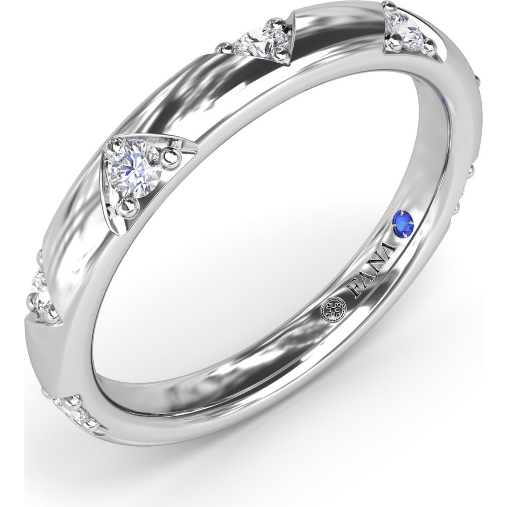 Abstract Wide Band with Prong Set Round Diamonds by Fana - 0.27 Carat Total Diamond Weight