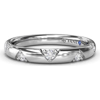 Abstract Wide Band with V-Shape Set Round Diamonds by Fana - 0.27 Carat Total Diamond Weight
