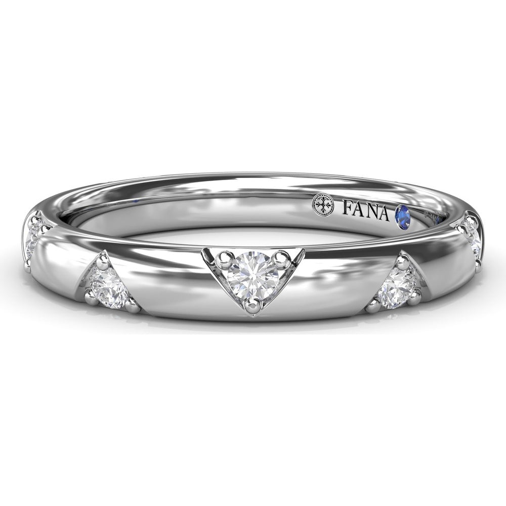 Abstract Wide Band with V-Shape Set Round Diamonds by Fana - 0.27 Carat Total Diamond Weight