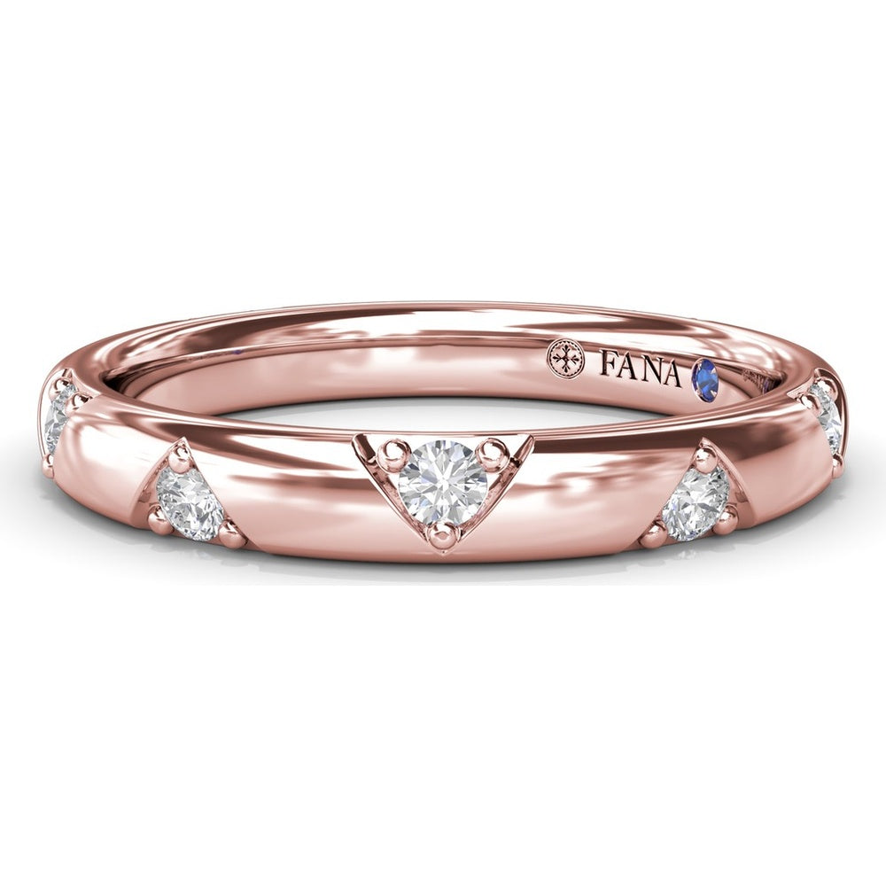 Abstract Wide Band with V-Shape Set Round Diamonds by Fana - 0.27 Carat Total Diamond Weight
