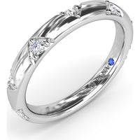 Abstract Wide Band with V-Shape Set Round Diamonds by Fana - 0.27 Carat Total Diamond Weight