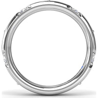 Abstract Wide Band with V-Shape Set Round Diamonds by Fana - 0.27 Carat Total Diamond Weight