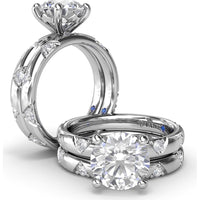 Abstract Wide Band with V-Shape Set Round Diamonds by Fana - 0.27 Carat Total Diamond Weight