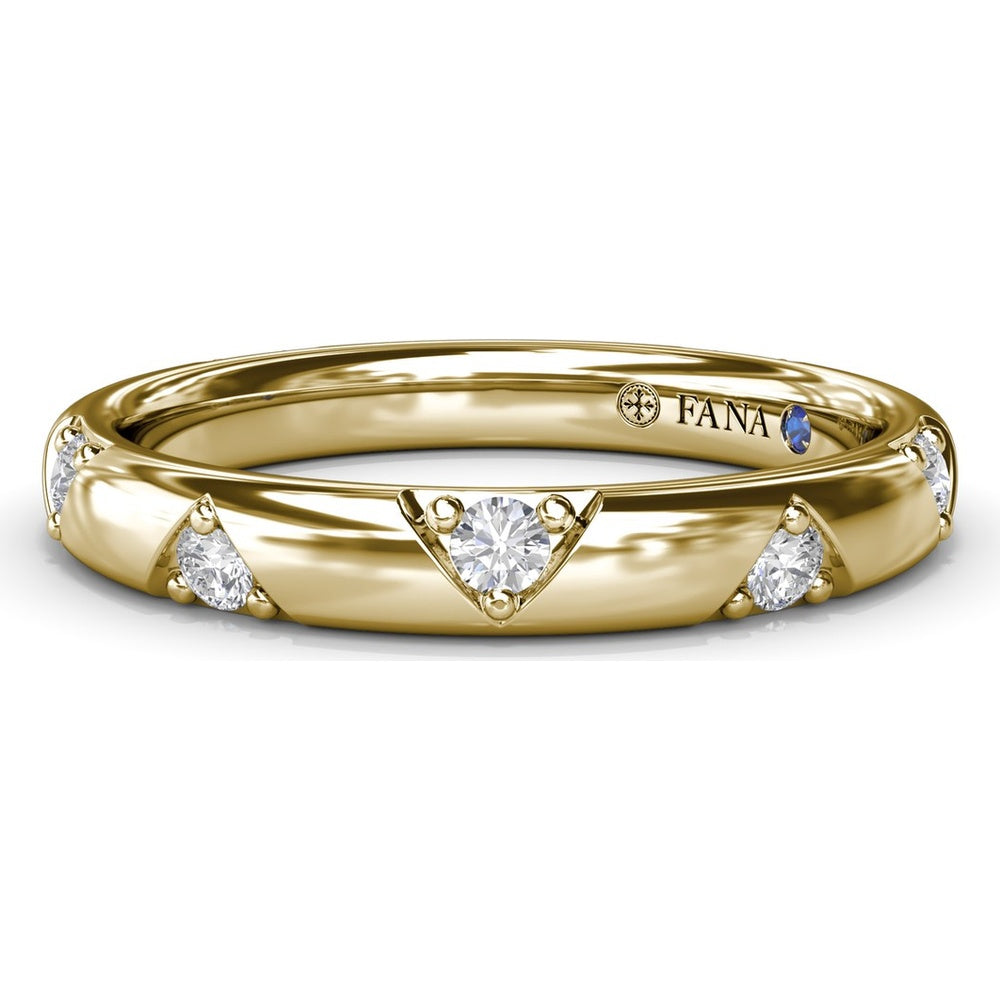 Abstract Wide Band with V-Shape Set Round Diamonds by Fana - 0.27 Carat Total Diamond Weight