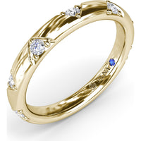 Abstract Wide Band with V-Shape Set Round Diamonds by Fana - 0.27 Carat Total Diamond Weight