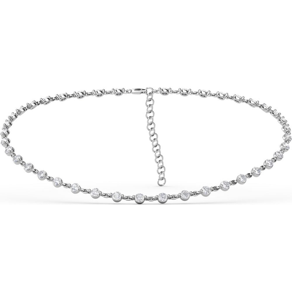 Adjustable Choker Necklace with Prong-Set Round Diamonds by Fana - 5.94 Carat Total Diamond Weight
