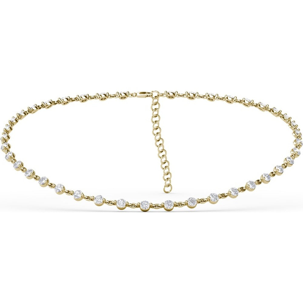 Adjustable Choker Necklace with Prong-Set Round Diamonds by Fana - 5.94 Carat Total Diamond Weight