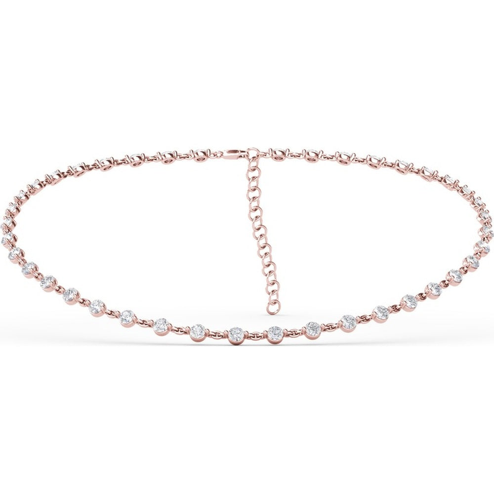 Adjustable Choker Necklace with Prong-Set Round Diamonds by Fana - 5.94 Carat Total Diamond Weight