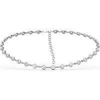 Adjustable Diamond Choker Necklace with Prong-Set Round Diamonds by Fana - 15.51 Carat Total Diamond Weight