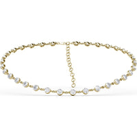 Adjustable Diamond Choker Necklace with Prong-Set Round Diamonds by Fana - 15.51 Carat Total Diamond Weight