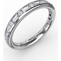 Alternating Baguette and Round Diamond Channel Set Band by Fana - 0.60 Carat Total Diamond Weight