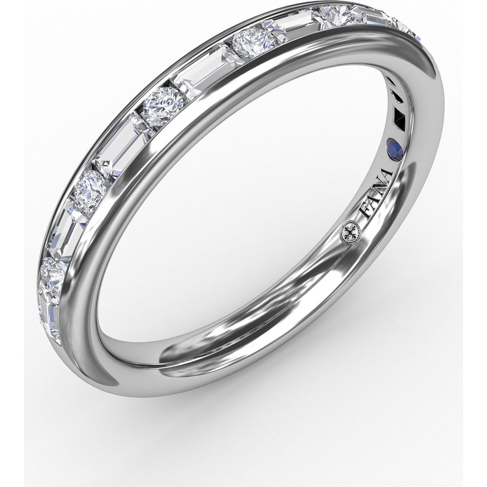 Alternating Baguette and Round Diamond Channel Set Band by Fana - 0.60 Carat Total Diamond Weight