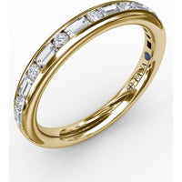 Alternating Baguette and Round Diamond Channel Set Band by Fana - 0.60 Carat Total Diamond Weight
