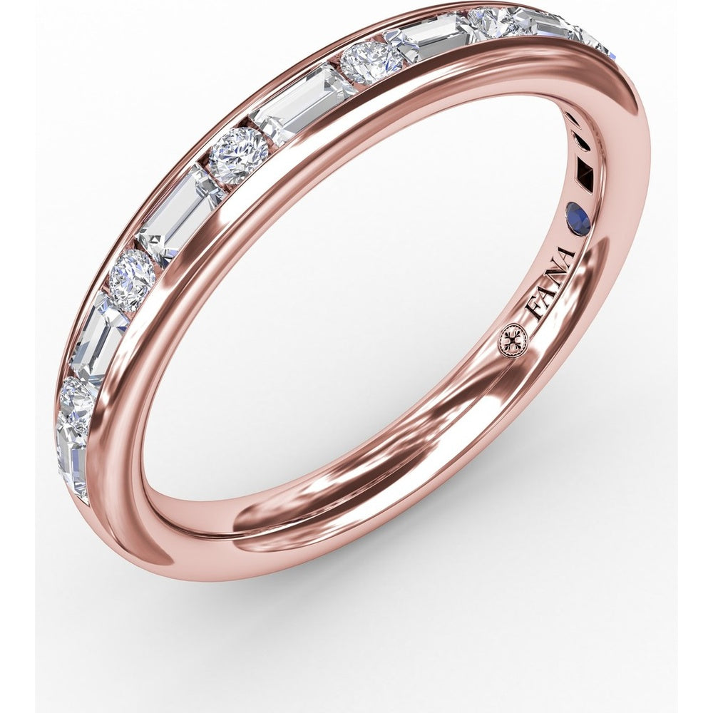 Alternating Baguette and Round Diamond Channel Set Band by Fana - 0.60 Carat Total Diamond Weight