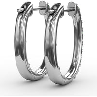 Alternating Emerald and Diamond Hoop Earrings with Shared-Prong Setting by Fana - 0.70 Carat Total Gemstone Weight