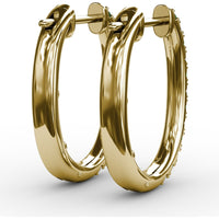 Alternating Emerald and Diamond Hoop Earrings with Shared-Prong Setting by Fana - 0.70 Carat Total Gemstone Weight