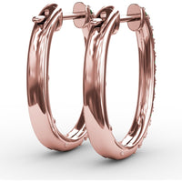 Alternating Emerald and Diamond Hoop Earrings with Shared-Prong Setting by Fana - 0.70 Carat Total Gemstone Weight