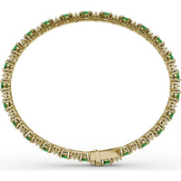 Alternating Emerald and Diamond Tennis Bracelet by Fana - 6.00 Carat Total Gemstone Weight