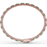 Alternating Emerald and Diamond Tennis Bracelet by Fana - 6.00 Carat Total Gemstone Weight