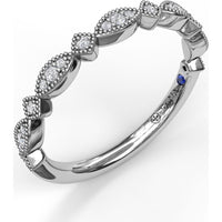 Alternating Marquise and Kite Diamond Band with Milgrain Detailing by Fana - 0.10 Carat Total Diamond Weight