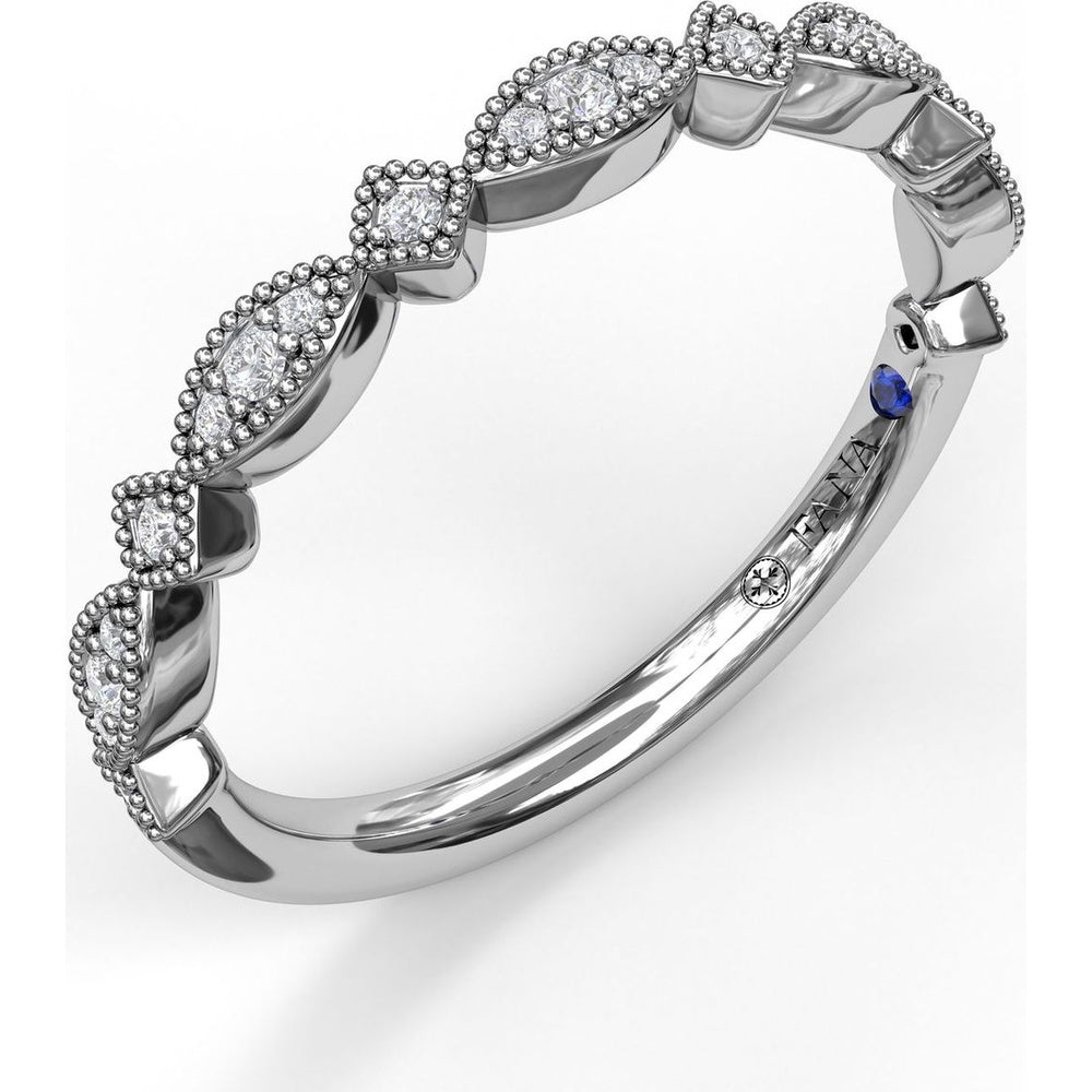 Alternating Marquise and Kite Diamond Band with Milgrain Detailing by Fana - 0.10 Carat Total Diamond Weight