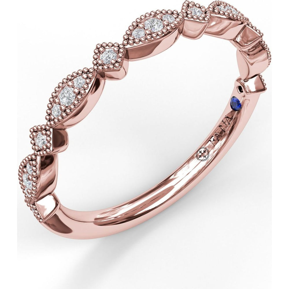 Alternating Marquise and Kite Diamond Band with Milgrain Detailing by Fana - 0.10 Carat Total Diamond Weight