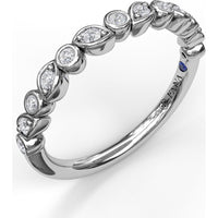 Alternating Marquise and Round Bezel-Set Diamond Band by Fana - 0.18 Carat Total Diamond Weight