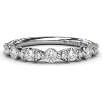 Alternating Marquise and Round Diamond Stackable Ring by Fana - 0.47 Carat Total Diamond Weight
