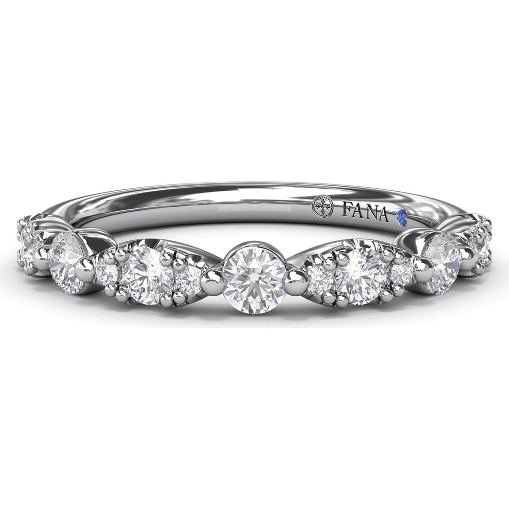 Alternating Marquise and Round Diamond Stackable Ring by Fana - 0.47 Carat Total Diamond Weight