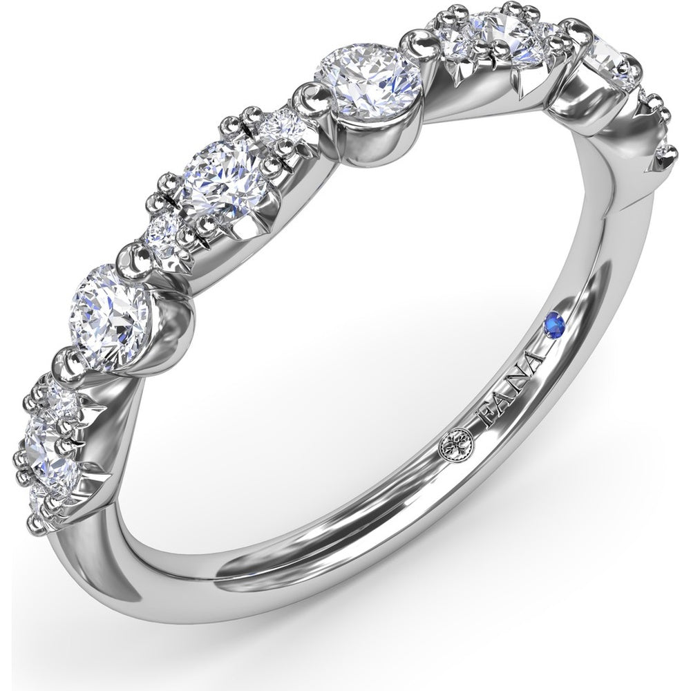 Alternating Marquise and Round Diamond Stackable Ring by Fana - 0.47 Carat Total Diamond Weight